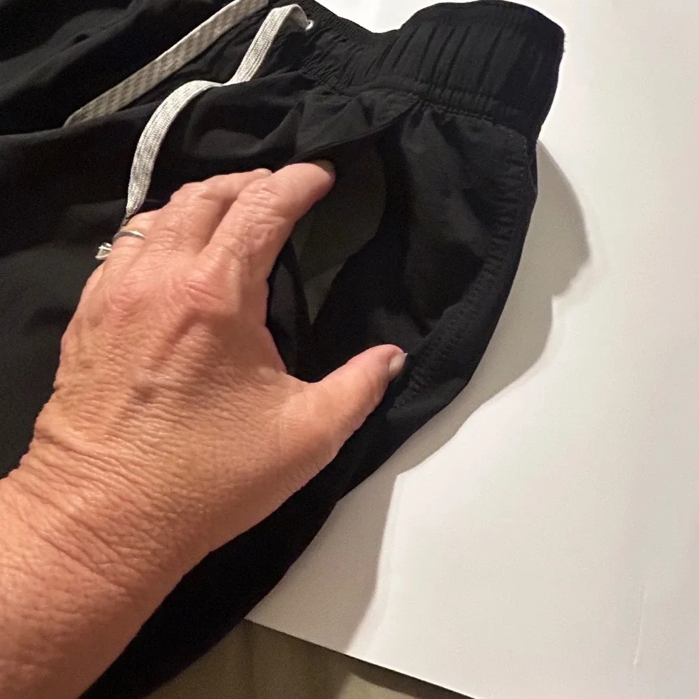 Vuori Black Athletic Shorts with White Drawcord